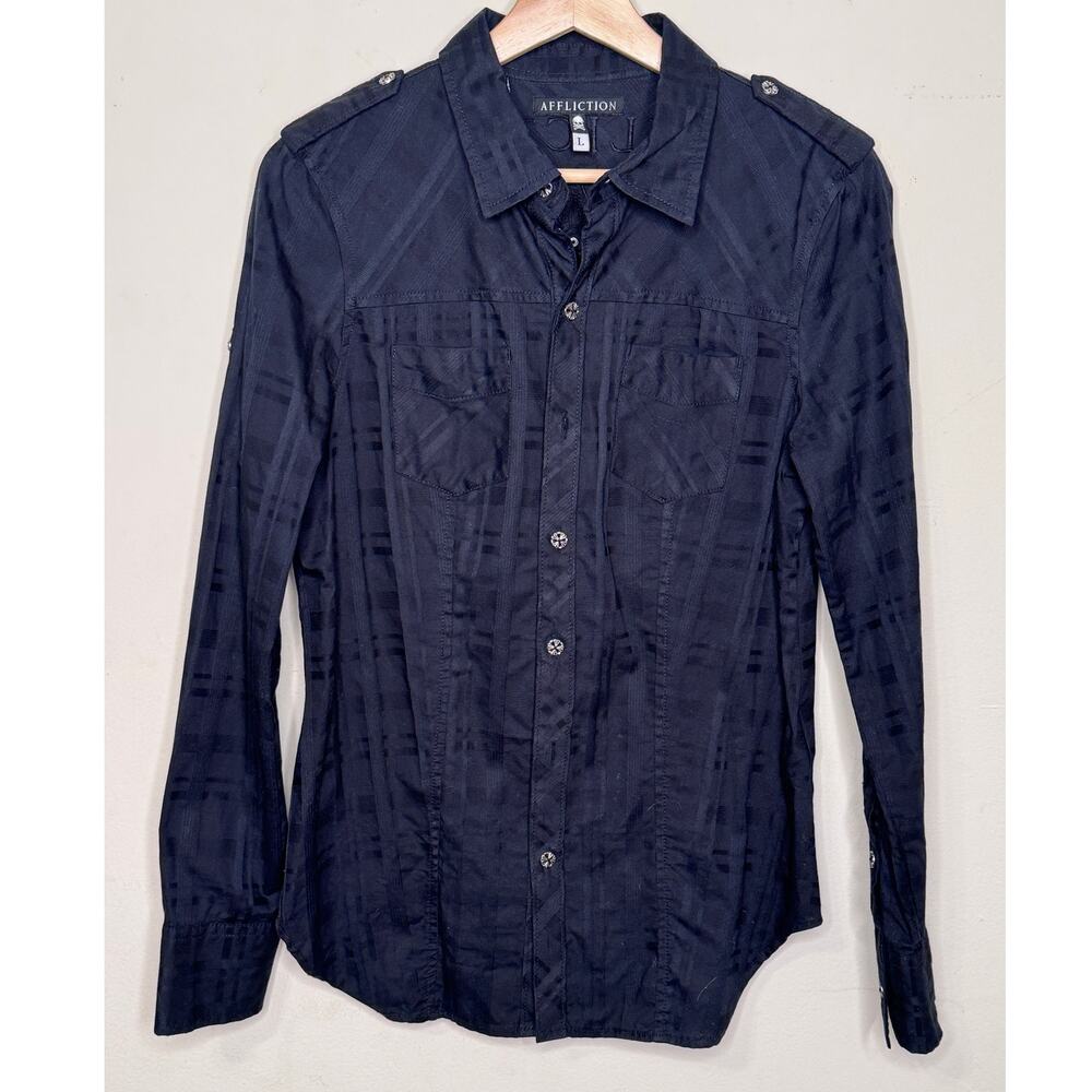 Affliction Womens Button Down Long Sleeve Top Size: Large